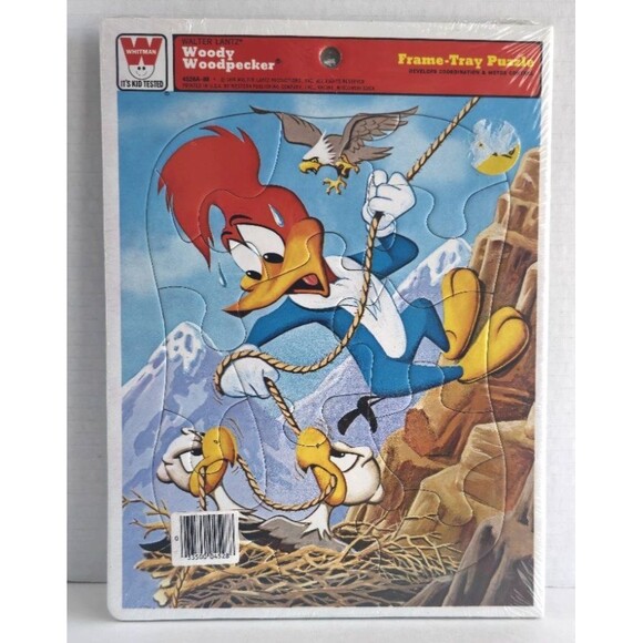 1970s Vintage Sesame Street Prairie Dawn & Woody Woodpecker Frame Tray Puzzles - Picture 3 of 6